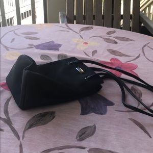 Nine west small black canvas satchel.